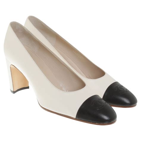 chanel cream and black pumps|chanel pumps price.